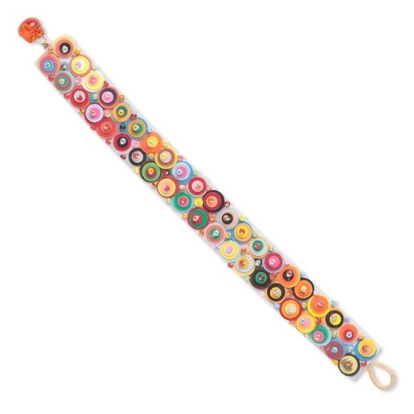 Handcrafted Shades of Yellow Multicolor Czech Glass Beads Sequins Bracelet - Picture 1 of 1